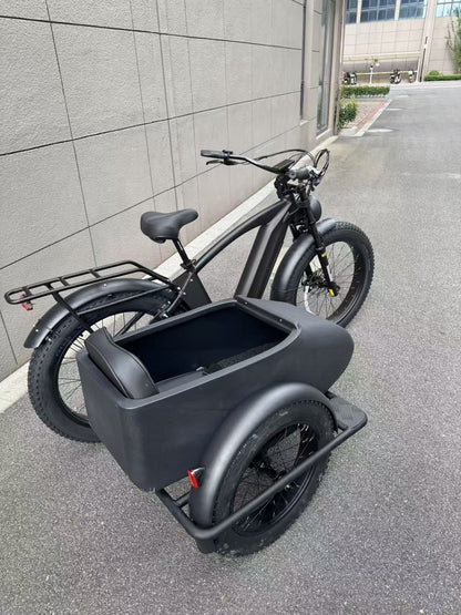 500W Jet Black Electric Sidecar Bike with Aluminum‑Alloy Frame 039912 - with | Sold by Uncle Wiener's Wholesale