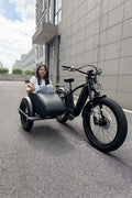 500W Jet Black Electric Sidecar Bike with Aluminum‑Alloy Frame 039912 - with | Sold by Uncle Wiener's Wholesale