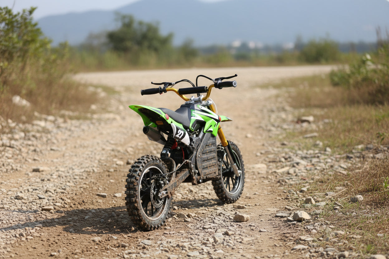 500W Kids Electric Dirt Bike – 24V Battery, Disc Brakes, Inverted Fork Suspension – Green DB002EG - with | Sold by Uncle Wiener's Wholesale