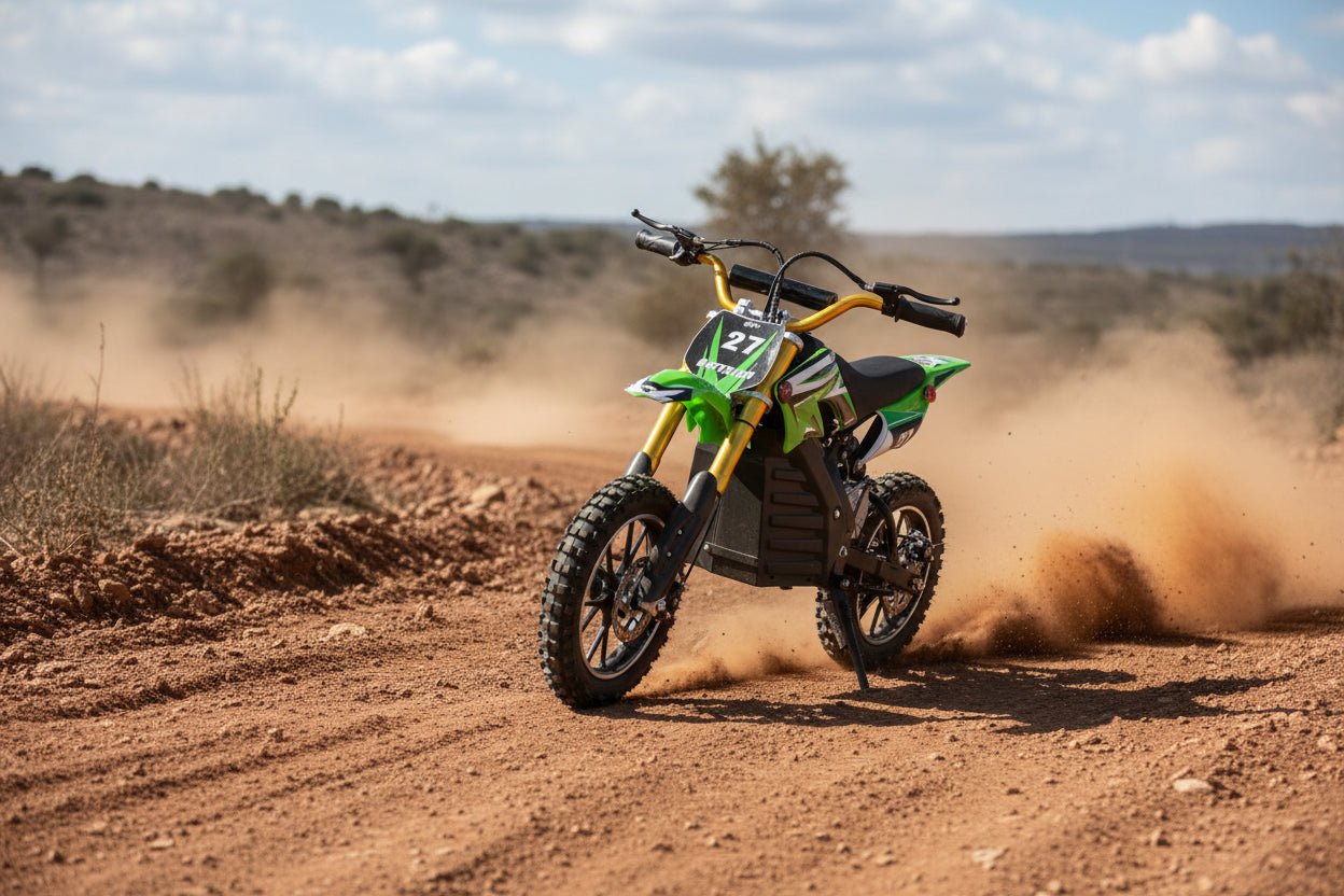 500W Kids Electric Dirt Bike – 24V Battery, Disc Brakes, Inverted Fork Suspension – Green DB002EG - with | Sold by Uncle Wiener's Wholesale