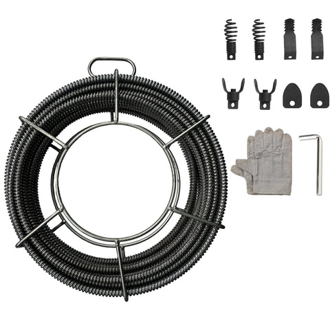 50FT x 1/2" Solid Core Sewer Cable – Heavy Duty Drain Cleaning Cable with 4 Cutters – SCC05012 - with | Sold by Uncle Wiener's Wholesale