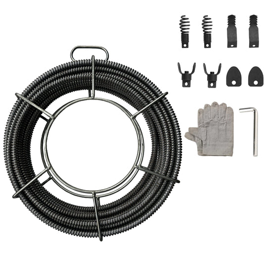 50FT x 1/2" Solid Core Sewer Cable – Heavy Duty Drain Cleaning Cable with 4 Cutters – SCC05012 - with | Sold by Uncle Wiener's Wholesale