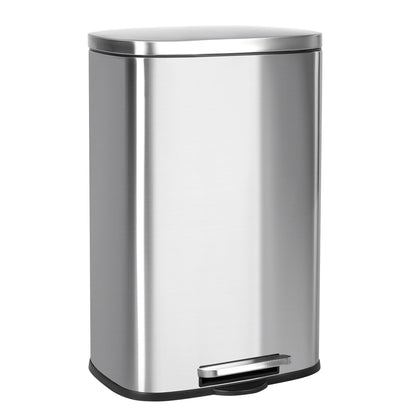50L Stainless Steel Step Trash Can with Inner Bucket – Soft - Close, Fingerprint - Resistant Kitchen Bin AMTC550B - with | Sold by Uncle Wiener's Wholesale