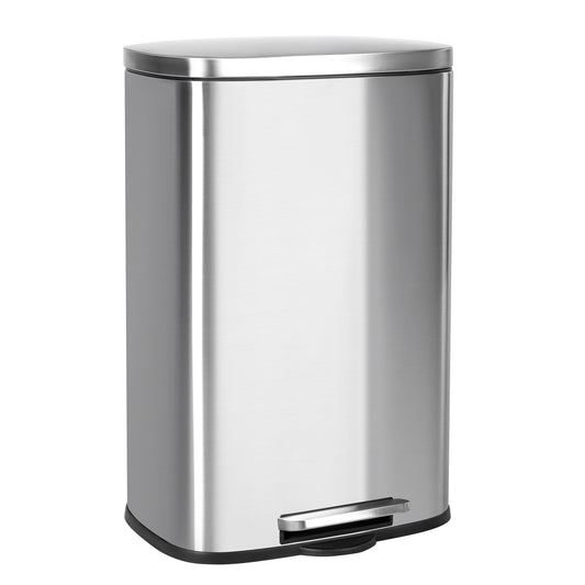50L Stainless Steel Step Trash Can with Inner Bucket – Soft - Close, Fingerprint - Resistant Kitchen Bin AMTC550B - with | Sold by Uncle Wiener's Wholesale