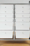 2-drawer rolling cart organizer front view
12-drawer storage trolley side angle
caster wheel for mobile cart
drawer organizer with supplies
rolling cart used in home office or studio