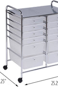 2-drawer rolling cart organizer front view
12-drawer storage trolley side angle
caster wheel for mobile cart
drawer organizer with supplies
rolling cart used in home office or studio