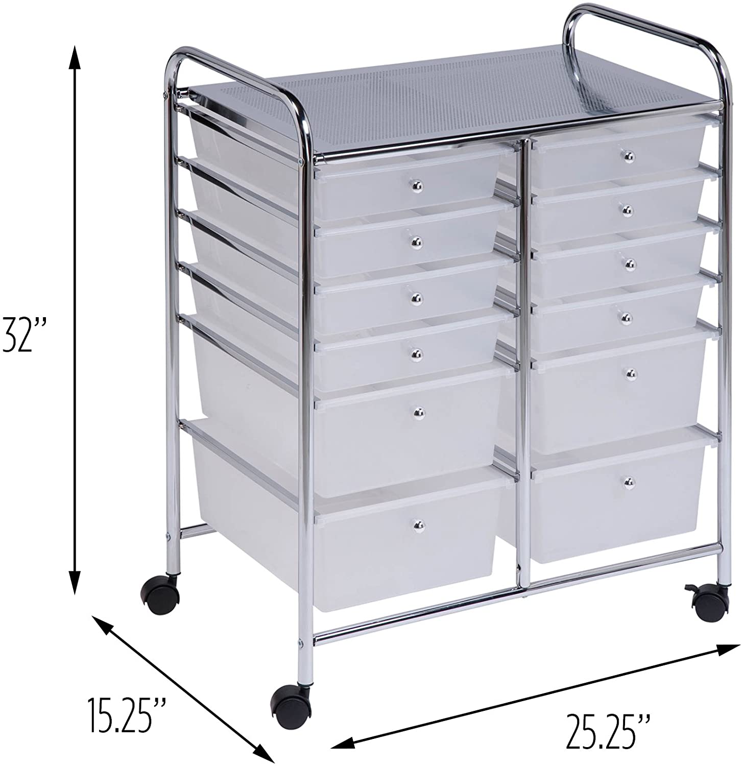 2-drawer rolling cart organizer front view
12-drawer storage trolley side angle
caster wheel for mobile cart
drawer organizer with supplies
rolling cart used in home office or studio