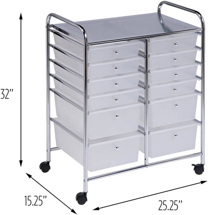 2-drawer rolling cart organizer front view
12-drawer storage trolley side angle
caster wheel for mobile cart
drawer organizer with supplies
rolling cart used in home office or studio