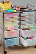 2-drawer rolling cart organizer front view
12-drawer storage trolley side angle
caster wheel for mobile cart
drawer organizer with supplies
rolling cart used in home office or studio