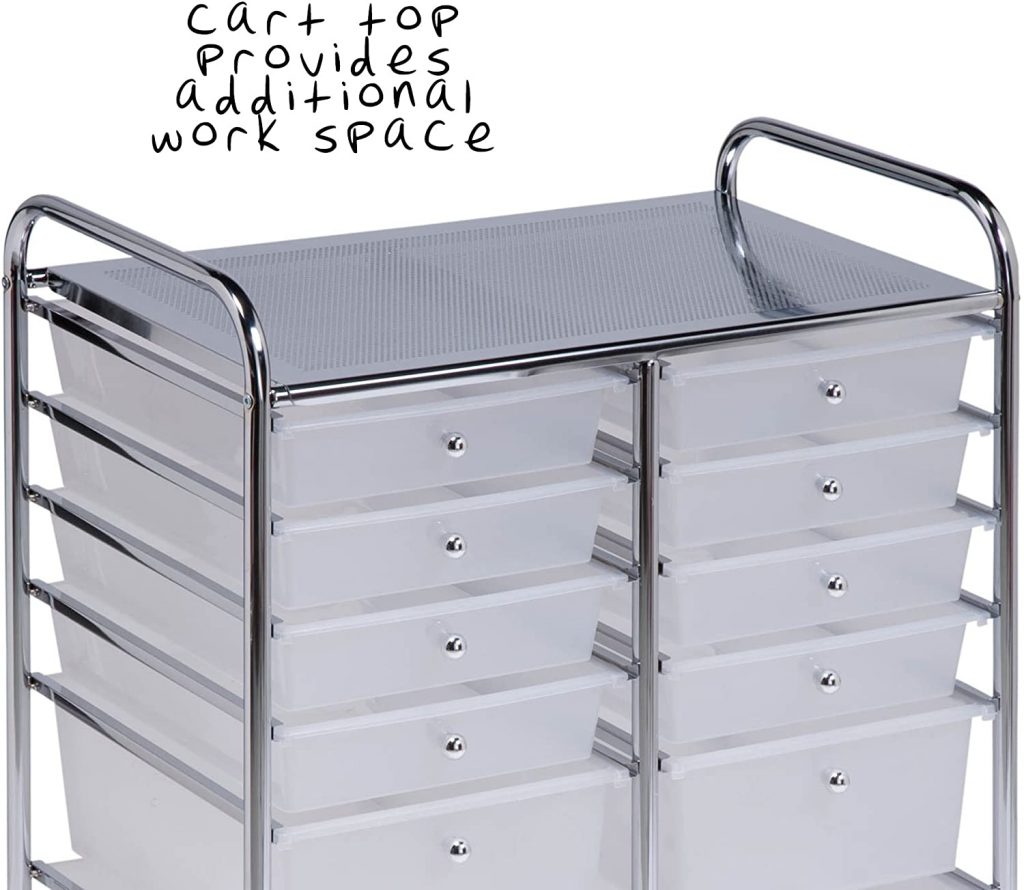 2-drawer rolling cart organizer front view
12-drawer storage trolley side angle
caster wheel for mobile cart
drawer organizer with supplies
rolling cart used in home office or studio