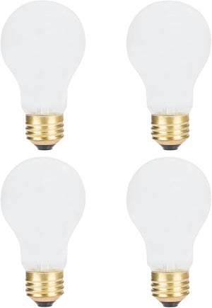 A19 Incandescent Light Bulbs – Standard E26 Household Ceiling & Table Lamp Bulbs, Soft Warm White