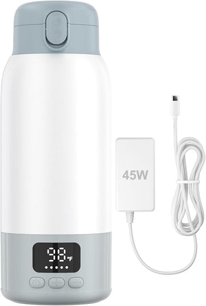 YARUITK Portable Baby Bottle Warmer – 17 oz Travel Milk & Formula Warmer with Digital Temperature Control