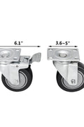16-Pack of 4-Inch Black Rubber Swivel Caster Wheels with Brakes – Heavy Duty Industrial Set