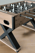 54 Inch Excalibur Foosball Soccer Table with Driftwood Finish, X-Base Legs, and Ball Return – Model 126424 for Rustic Game Rooms