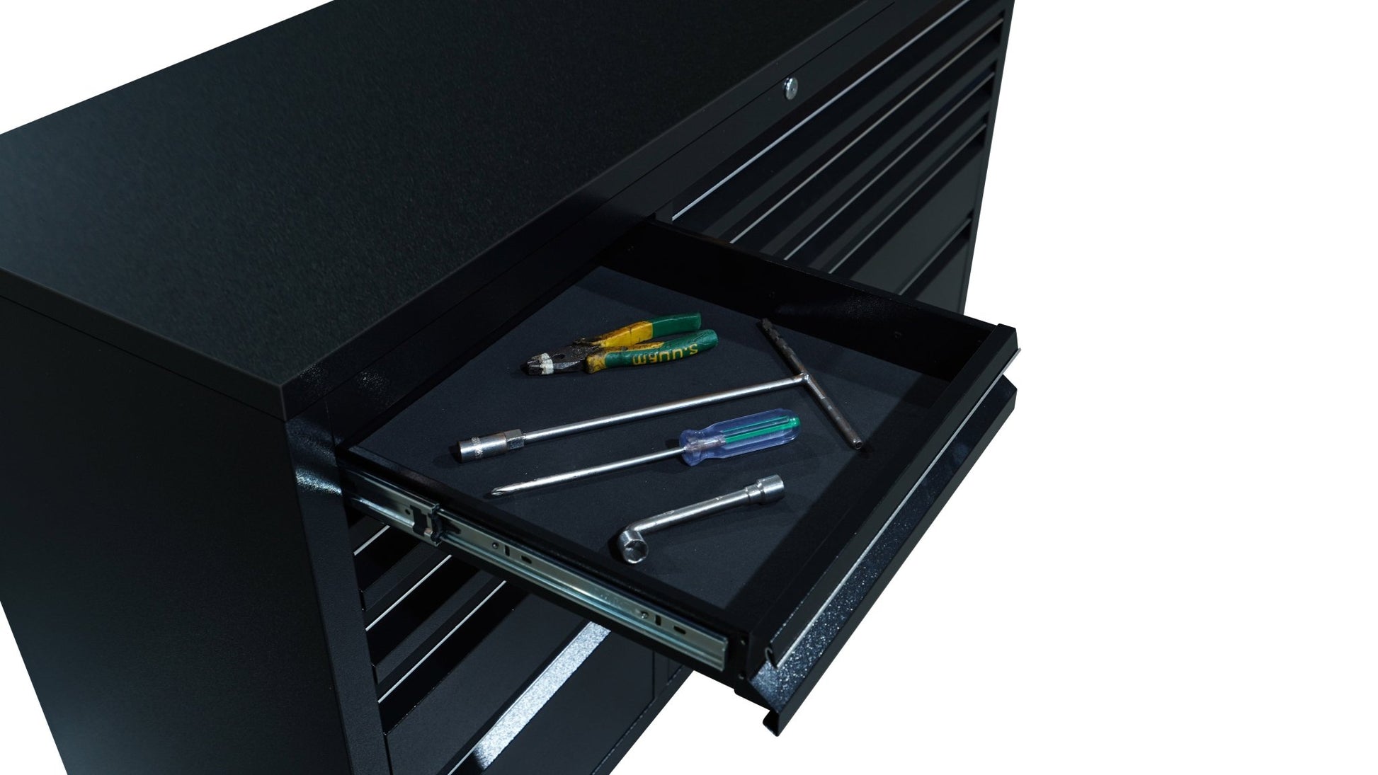 55" Black Powder - Coated Steel 10 - Drawer Workbench Tool Chest Roller Cabinet HTC5510PC - with | Sold by Uncle Wiener's Wholesale