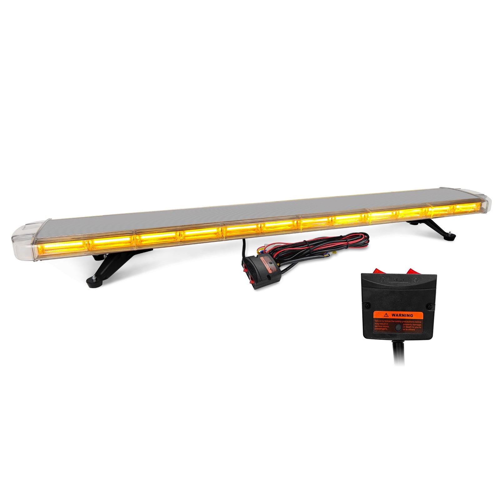 55" LED Amber Emergency Strobe Light Bar – Roof Mount Warning Beacon for Tow & Utility Trucks AWS104 SL104 - with | Sold by Uncle Wiener's Wholesale