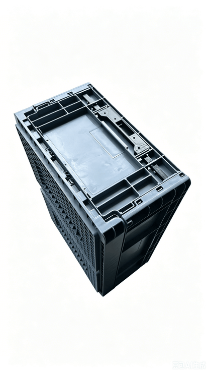 55L Foldable Plastic Storage Bin 23.6" x 15.7" x 9.1" Collapsible Crate with 2.4" Flat Storage Design FPB552 - with | Sold by Uncle Wiener's Wholesale