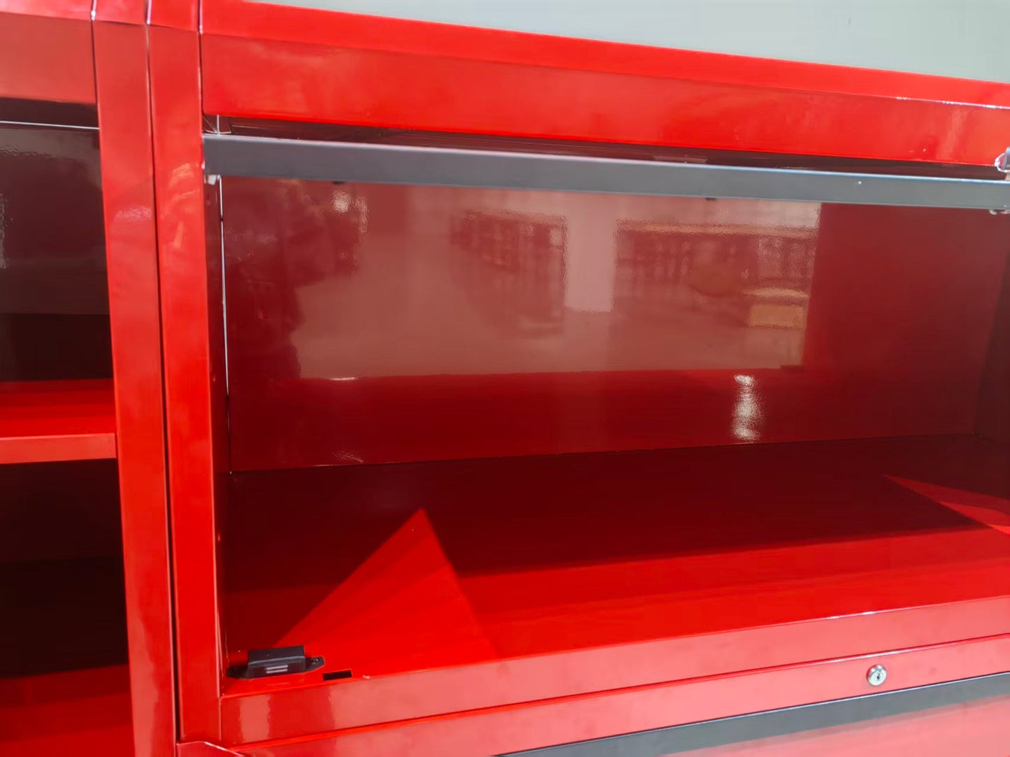 56" Rolling Tool Chest with Side Lockers & Power Strip – 8 Drawer Heavy Duty Steel Cabinet (Black / Desert Sand / Red) TBS6228 Series - with Black | Sold by Uncle Wiener's Wholesale