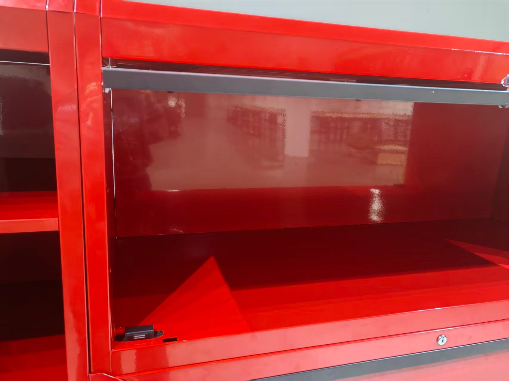 56" Rolling Tool Chest with Side Lockers & Power Strip – 8 Drawer Heavy Duty Steel Cabinet (Black / Desert Sand / Red) TBS6228 Series - with Black | Sold by Uncle Wiener's Wholesale