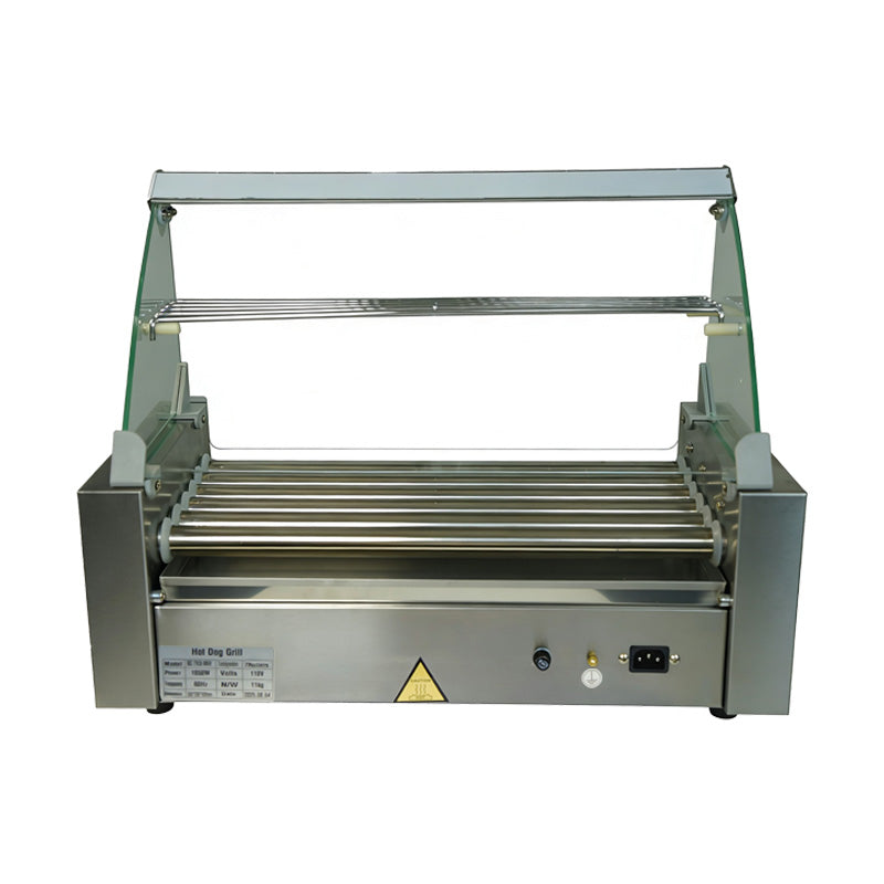 Commercial Hot Dog Roller Grill with Bun Warmer – Dual Temp 5/7/11 Roll Stainless Steel 110V 68450S