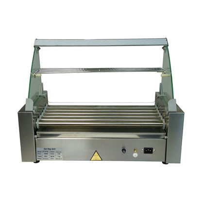 Commercial Hot Dog Roller Grill with Bun Warmer – Dual Temp 5/7/11 Roll Stainless Steel 110V 68450S