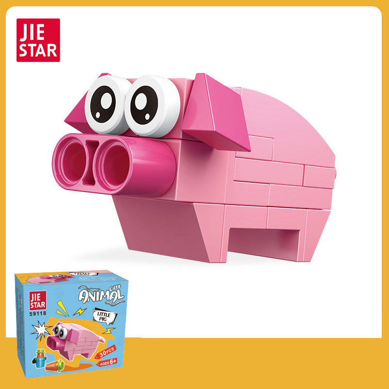 Mini Animal Building Block Set Cow Pig Chick Cute Kids Toy Models Ages 6+ 59121