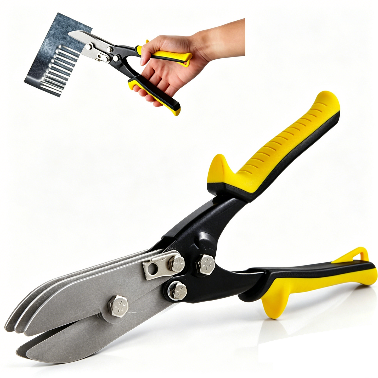 5-Blade Hand Crimper Sheet Metal HVAC Duct Crimping Tool 5B46