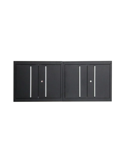  4-Piece Stainless Steel Garage Cabinet Set with Workbench, Wall Cabinets & Tall Storage Cabinet HTC3280PC
