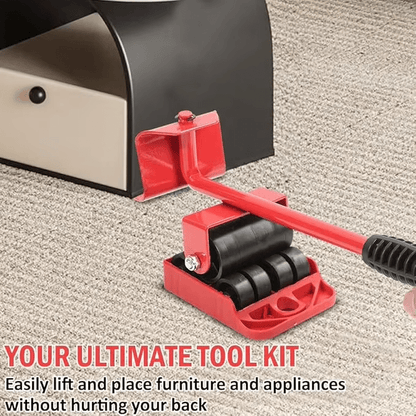 5PCS Furniture Moving Roller Set with Lifter Tool Heavy Duty Dolly Wheels Kit FMR01 - with | Sold by Uncle Wiener's Wholesale