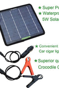 5W 12V Portable Solar Panel Battery Charger – Trickle Maintainer with Alligator Clips & DC Car Adapter for Car, Boat, Motorcycle, RV, Tractor – Includes Suction Cups - with | Sold by Uncle Wiener's Wholesale