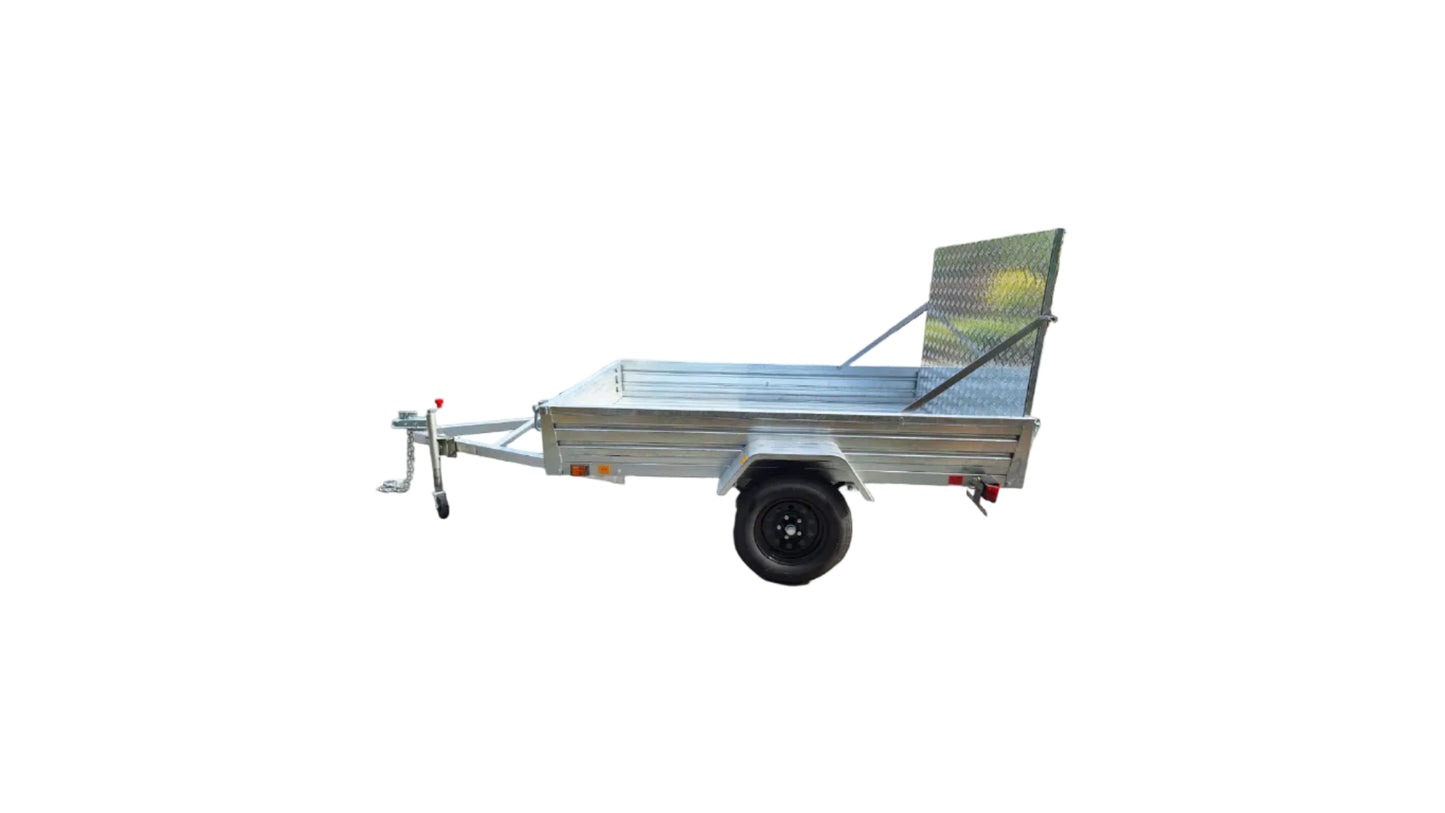 5x8 Galvanized Utility Trailer Tilting Bed Fully Welded Steel Frame LED Lights 96BA - with | Sold by Uncle Wiener's Wholesale
