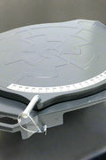 Two wheel alignment plates with 360° rotation
Side view of aluminum turntable plate with ball bearings
Top view showing angle adjustment markings
Close-up of the turntable base and mounting bolts
Full product layout – turntable pair for alignment tasks