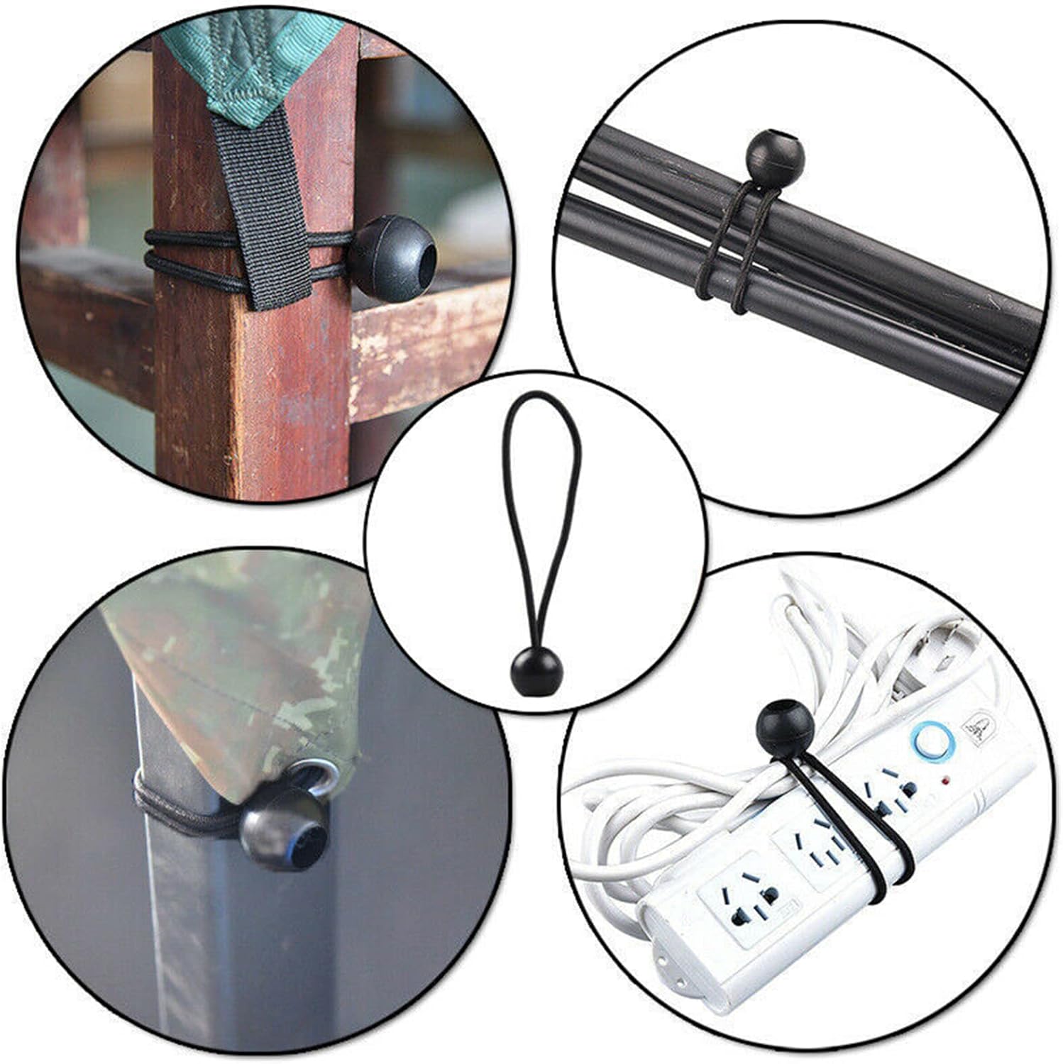 6 & 9 Bungee Ball Cords – Heavy - Duty Elastic Tie Downs for Tarps, Canopies, Camping & Outdoor Gear – 50 Pack Each - with 6″ Bungee Cord with Ball – 50 Pack | Sold by Uncle Wiener's Wholesale