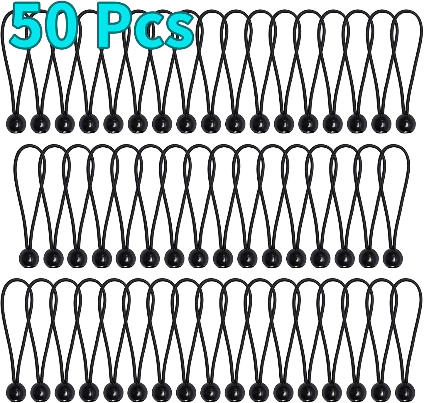 6 & 9 Bungee Ball Cords – Heavy - Duty Elastic Tie Downs for Tarps, Canopies, Camping & Outdoor Gear – 50 Pack Each - with 6″ Bungee Cord with Ball – 50 Pack | Sold by Uncle Wiener's Wholesale