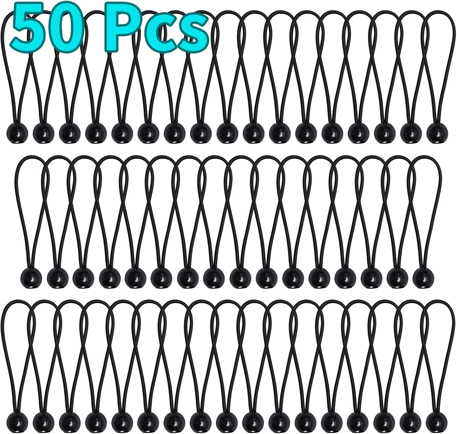 6 & 9 Bungee Ball Cords – Heavy - Duty Elastic Tie Downs for Tarps, Canopies, Camping & Outdoor Gear – 50 Pack Each - with 6″ Bungee Cord with Ball – 50 Pack | Sold by Uncle Wiener's Wholesale