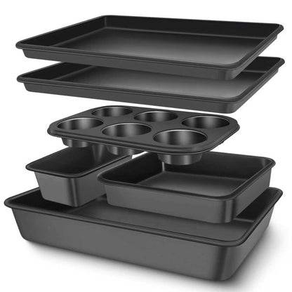 6-Piece Non-Stick Bakeware Set Carbon Steel Oven Baking Kit 220530