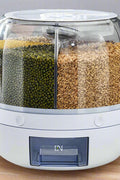 6 - Compartment Rotating Cereal & Rice Storage Container – Dry Food Dispenser | SKU: S1263 - Kitchen Equipment with | Sold by Uncle Wiener's Wholesale