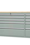 6 FT 15 - Drawer Rolling Tool Workbench with Power Outlets & USB Ports – Heavy - Duty Steel Storage Cabinet - Tool Bench with Cement Gray | Sold by Uncle Wiener's Wholesale