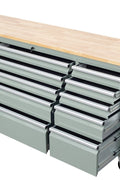 6 FT 15 - Drawer Rolling Tool Workbench with Power Outlets & USB Ports – Heavy - Duty Steel Storage Cabinet - Tool Bench with Cement Gray | Sold by Uncle Wiener's Wholesale
