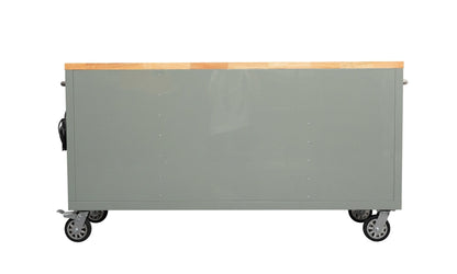 6 FT 17 - Drawer Fatboy Tool Workbench – Heavy - Duty Rolling Bench with Power & USB Ports | Multiple Colors Available - with Cement Gray | Sold by Uncle Wiener's Wholesale