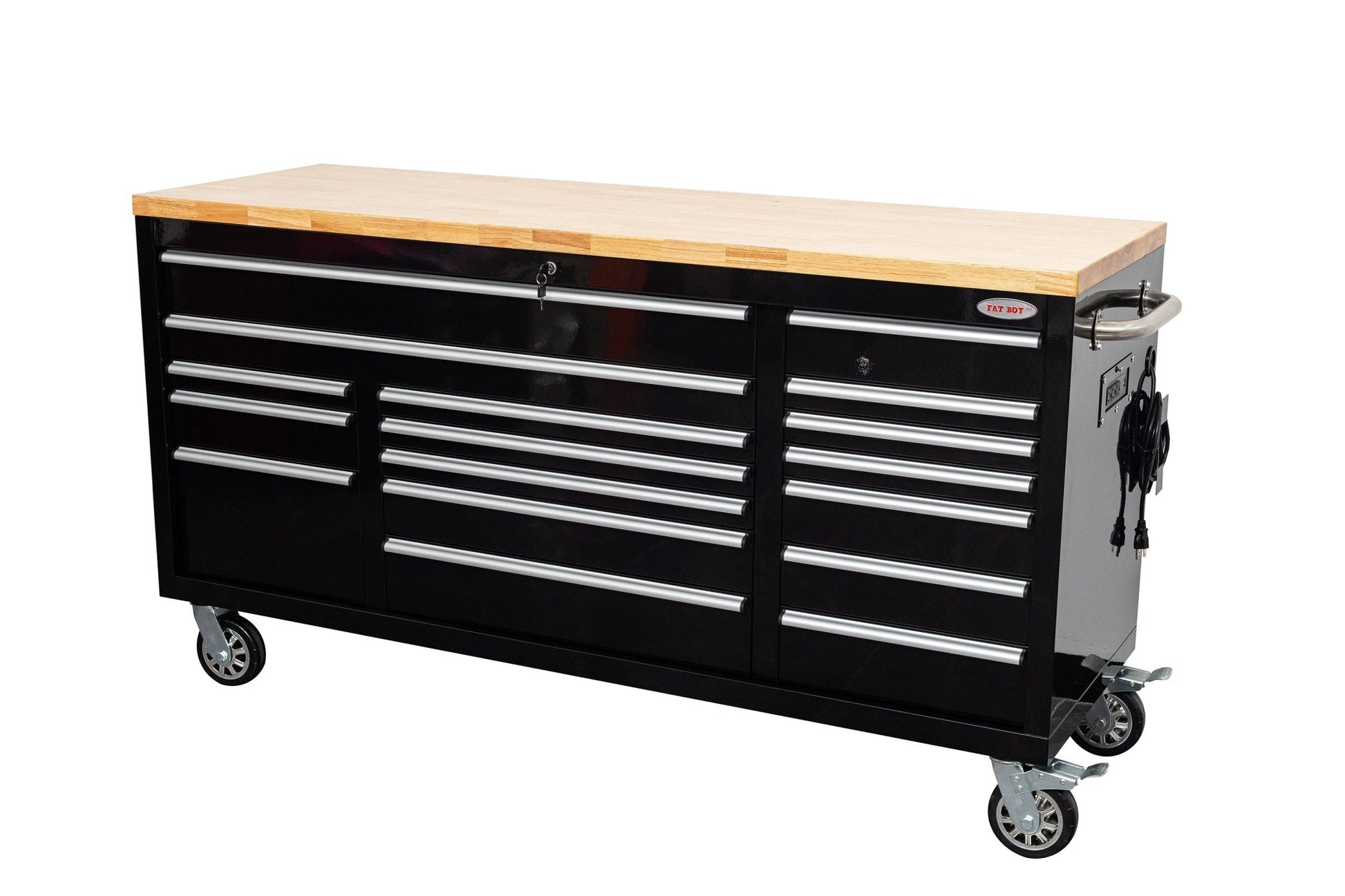 6 FT 17 - Drawer Fatboy Tool Workbench – Heavy - Duty Rolling Bench with Power & USB Ports | Multiple Colors Available - with Stainless Steel | Sold by Uncle Wiener's Wholesale