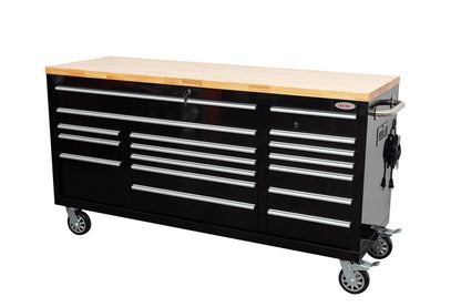 6 FT 17 - Drawer Fatboy Tool Workbench – Heavy - Duty Rolling Bench with Power & USB Ports | Multiple Colors Available - with Stainless Steel | Sold by Uncle Wiener's Wholesale