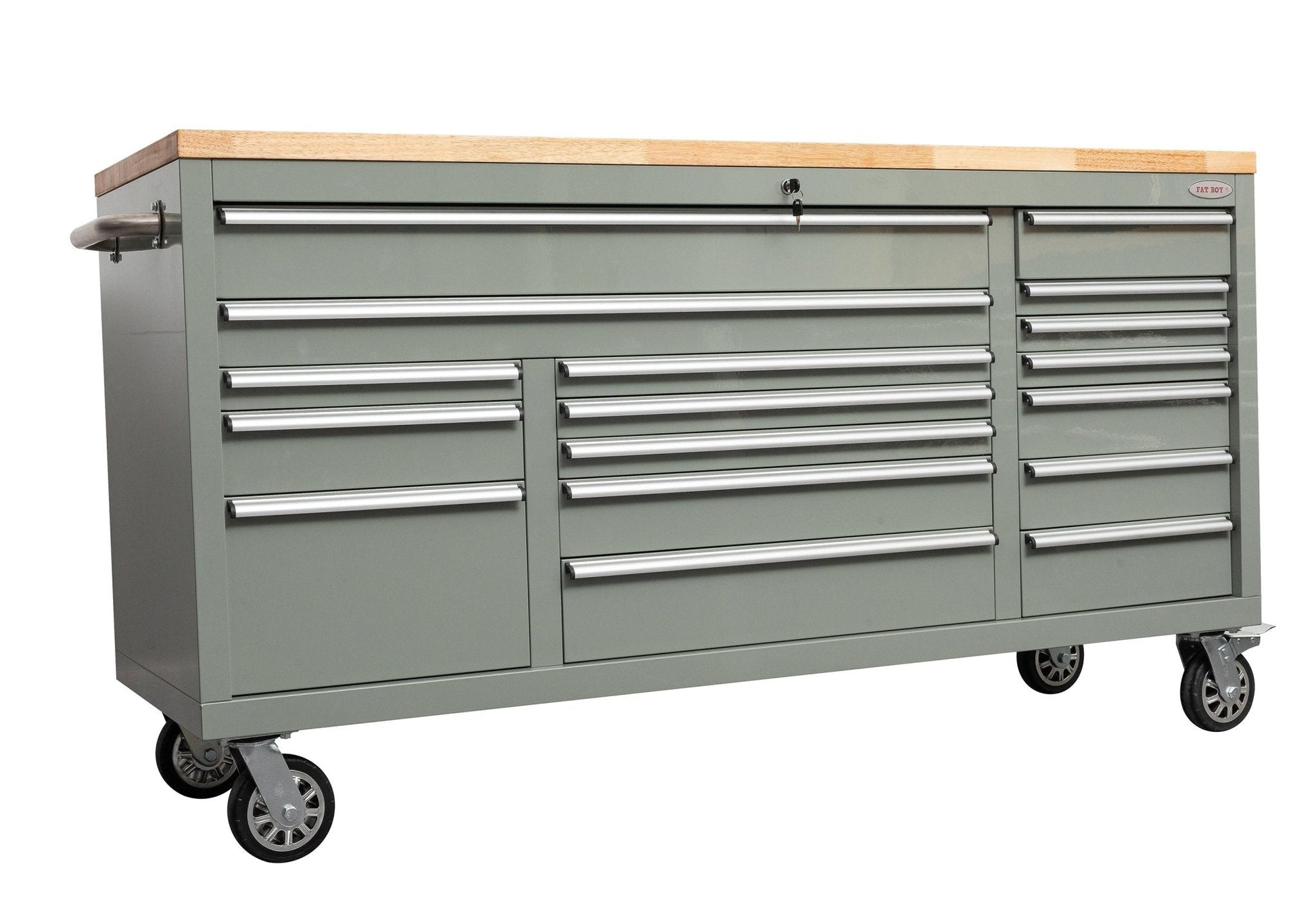 6 FT 17 - Drawer Fatboy Tool Workbench – Heavy - Duty Rolling Bench with Power & USB Ports | Multiple Colors Available - with Stainless Steel | Sold by Uncle Wiener's Wholesale