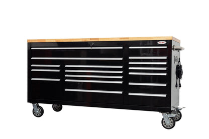 6 FT 17 - Drawer Fatboy Tool Workbench – Heavy - Duty Rolling Bench with Power & USB Ports | Multiple Colors Available - with Stainless Steel | Sold by Uncle Wiener's Wholesale