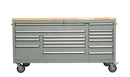 6 FT 17 - Drawer Fatboy Tool Workbench – Heavy - Duty Rolling Bench with Power & USB Ports | Multiple Colors Available - with Stainless Steel | Sold by Uncle Wiener's Wholesale