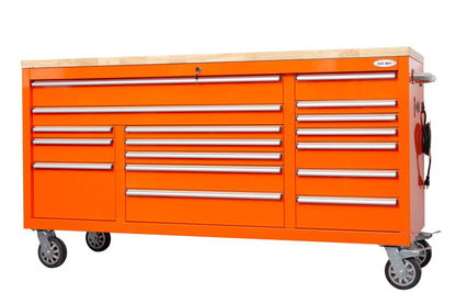 6 FT 17 - Drawer Fatboy Tool Workbench – Heavy - Duty Rolling Bench with Power & USB Ports | Multiple Colors Available - with Cement Gray | Sold by Uncle Wiener's Wholesale