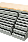 6 FT 17 - Drawer Fatboy Tool Workbench – Heavy - Duty Rolling Bench with Power & USB Ports | Multiple Colors Available - with Cement Gray | Sold by Uncle Wiener's Wholesale