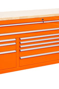6 FT 17 - Drawer Fatboy Tool Workbench – Heavy - Duty Rolling Bench with Power & USB Ports | Multiple Colors Available - with Cement Gray | Sold by Uncle Wiener's Wholesale