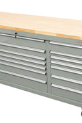 6 FT 17 - Drawer Fatboy Tool Workbench – Heavy - Duty Rolling Bench with Power & USB Ports | Multiple Colors Available - with Stainless Steel | Sold by Uncle Wiener's Wholesale
