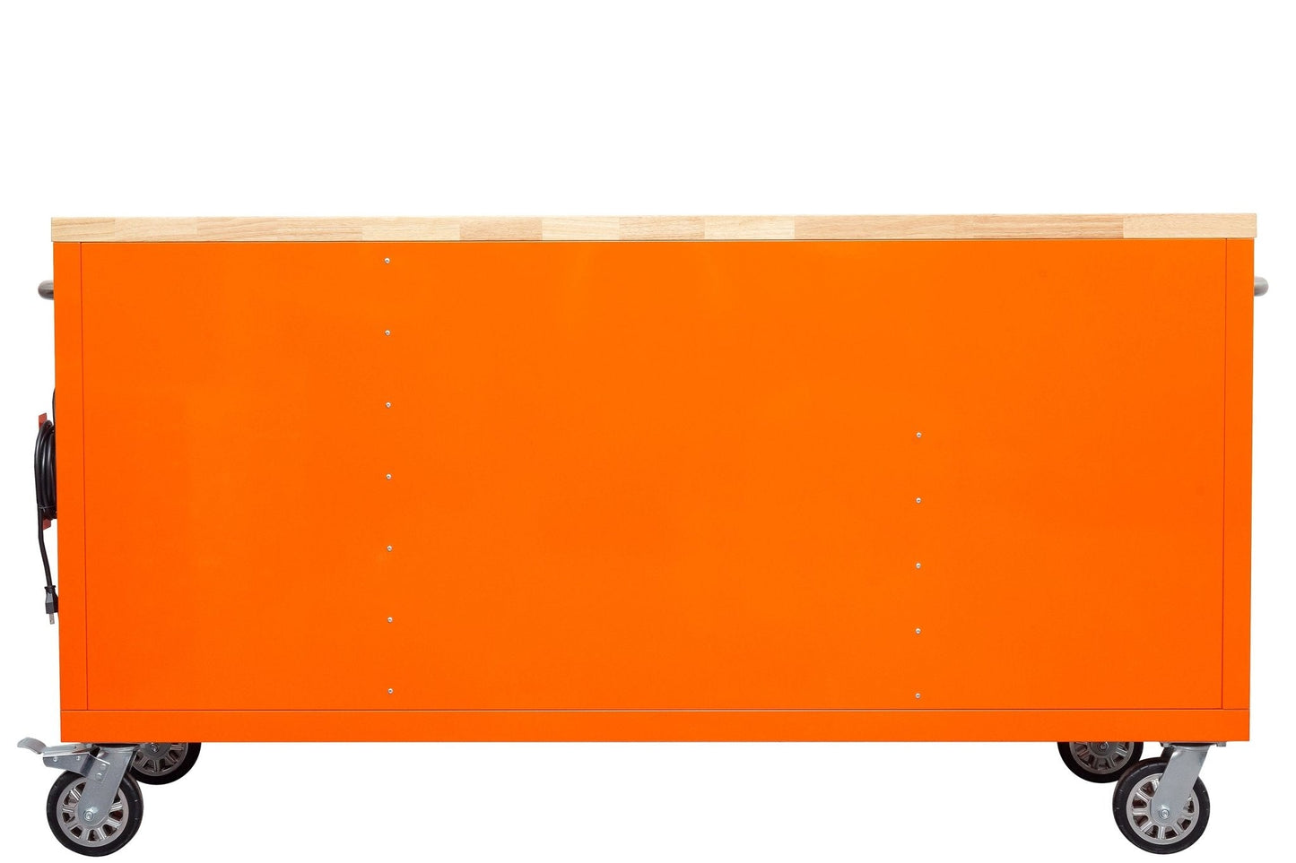 6 FT 17 - Drawer Fatboy Tool Workbench – Heavy - Duty Rolling Bench with Power & USB Ports | Multiple Colors Available - with Orange | Sold by Uncle Wiener's Wholesale